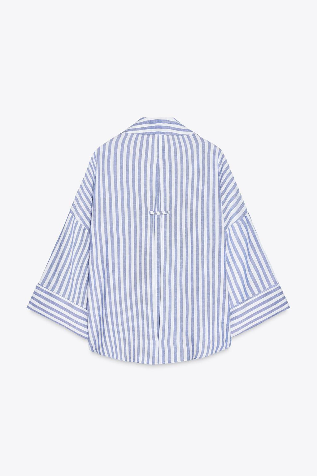 WIDE-SLEEVE LINEN BLEND SHIRT - Zara фото 31