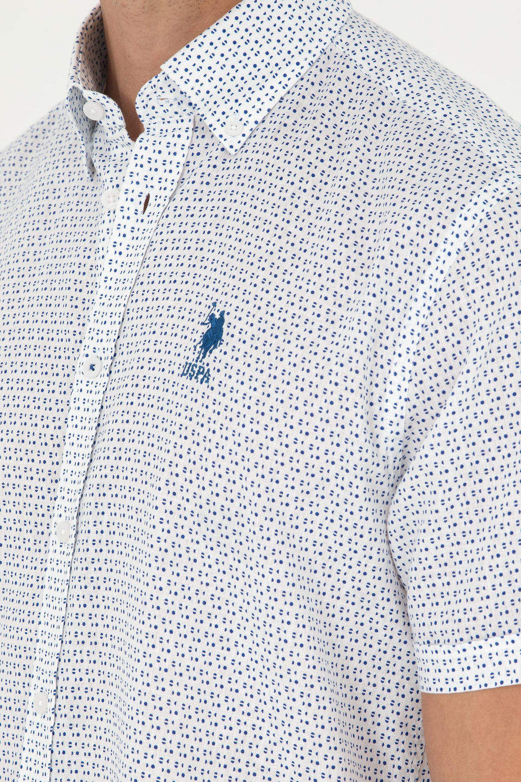 Мужская темно-синяя рубашка с коротким рукавом - U.s. polo assn фото 7