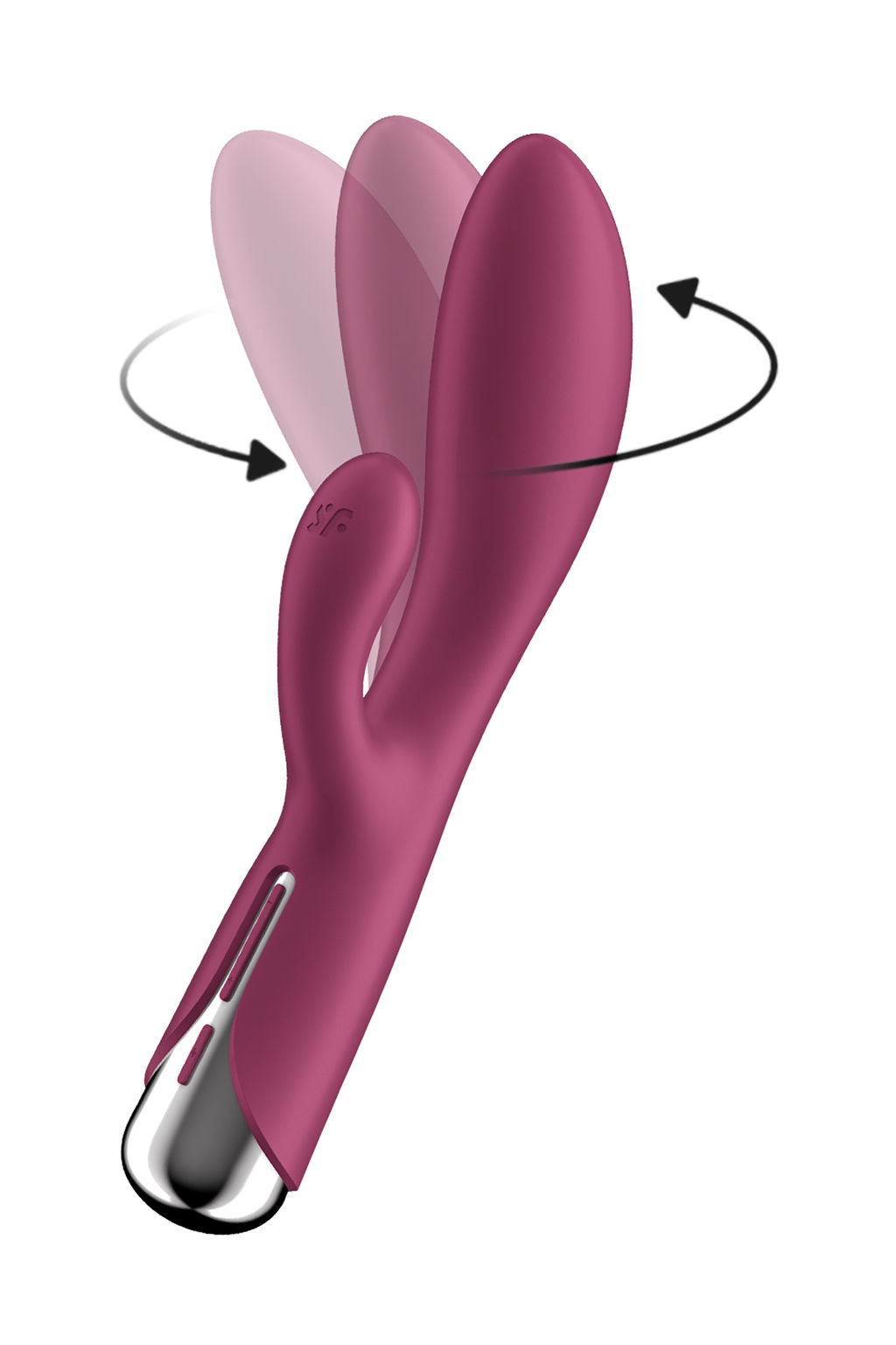 Вибратор-кролик с ротацией Satisfyer Spinning Rabbit 1, силикон, бордовый, 20,5 см