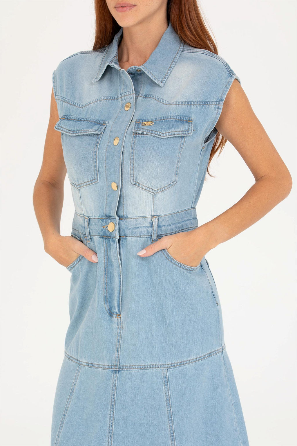 U. S. Polo Assn Женское синее джинсовое платье - U.s. polo assn фото 6