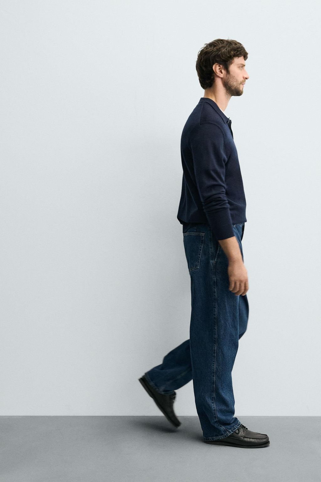 STRAIGHT-LEG DENIM CHINO TROUSERS