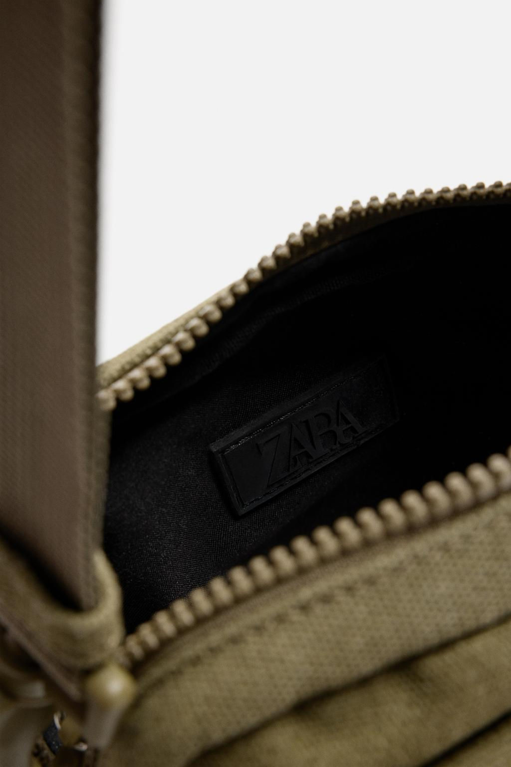 FABRIC CROSSBODY BAG WITH POCKET - Zara фото 4
