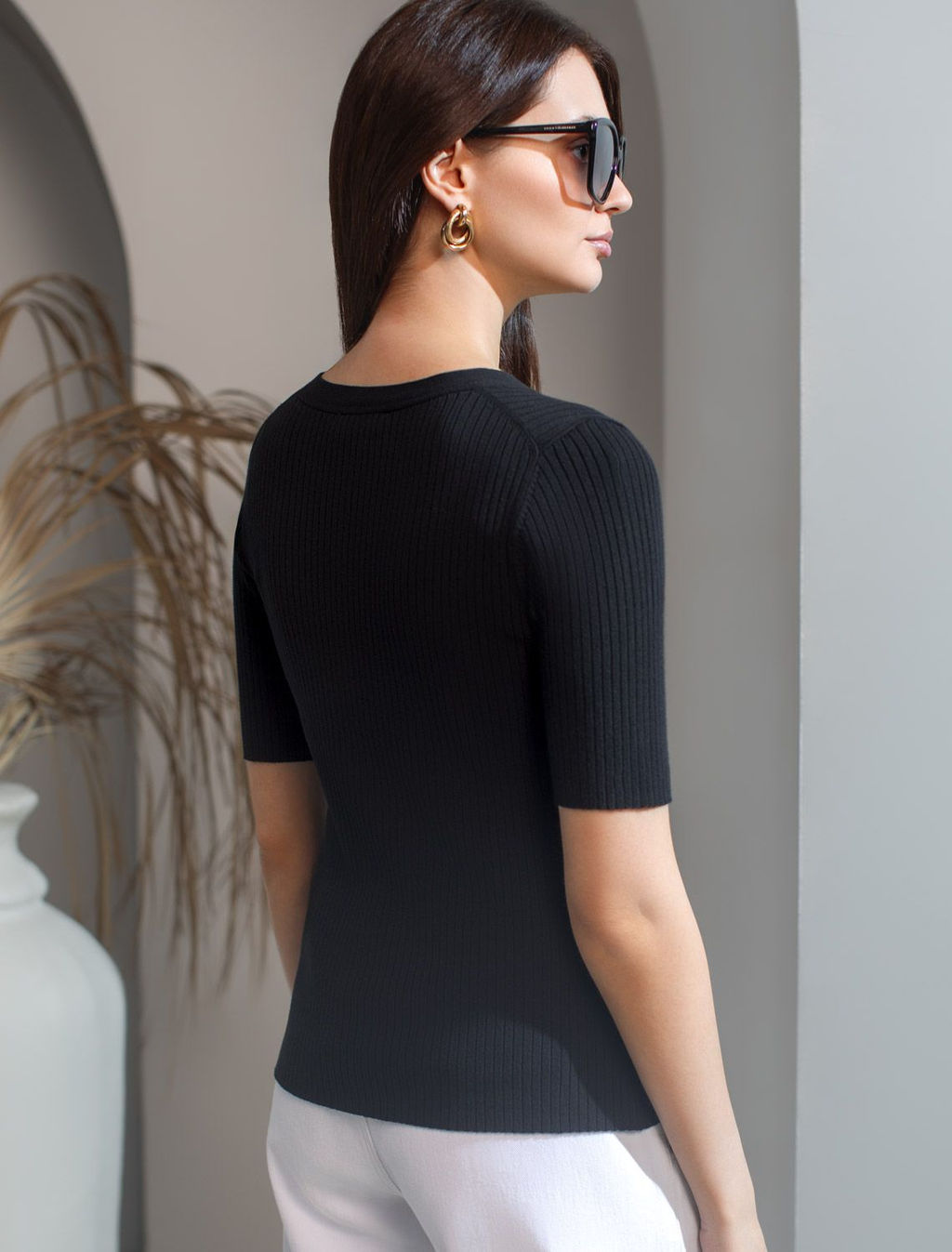 Джемпер тонкой вязки из вискозы с нейлоном