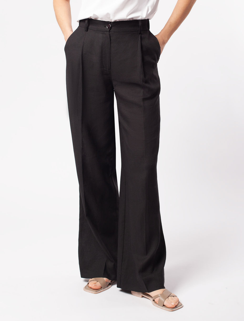 VILATTE / Брюки палаццо изо льна  фото 5