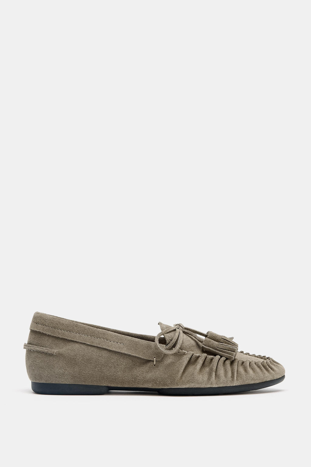 SPLIT SUEDE LOAFERS WITH TASSELS - Zara фото 7