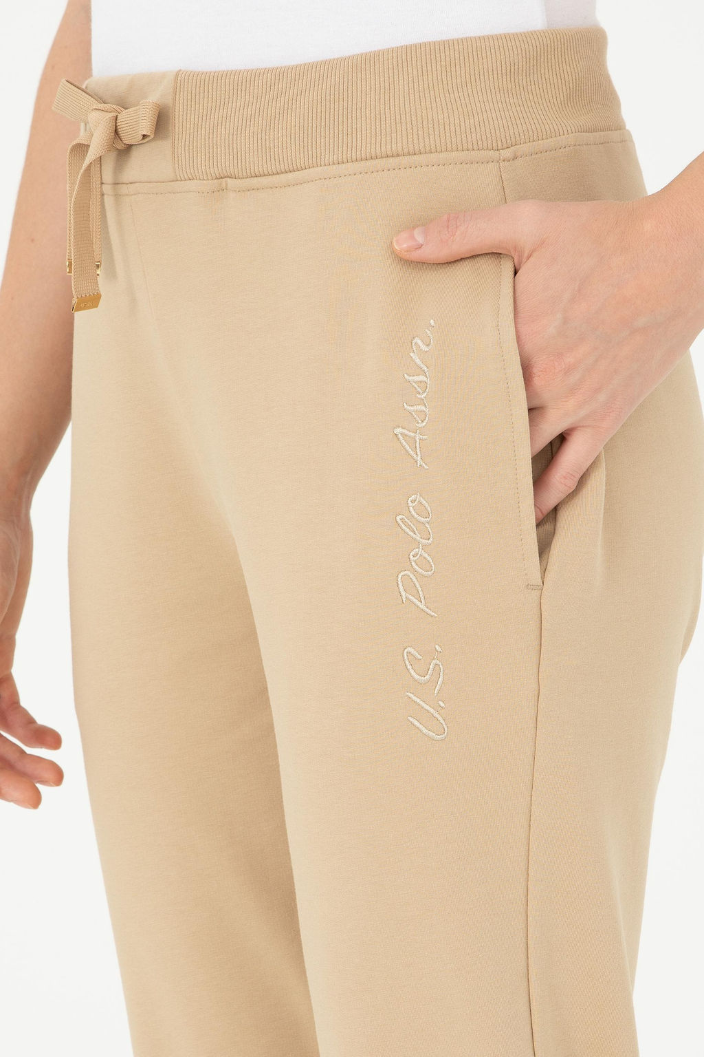 Женские спортивные штаны песочного цвета - U.s. polo assn фото 5