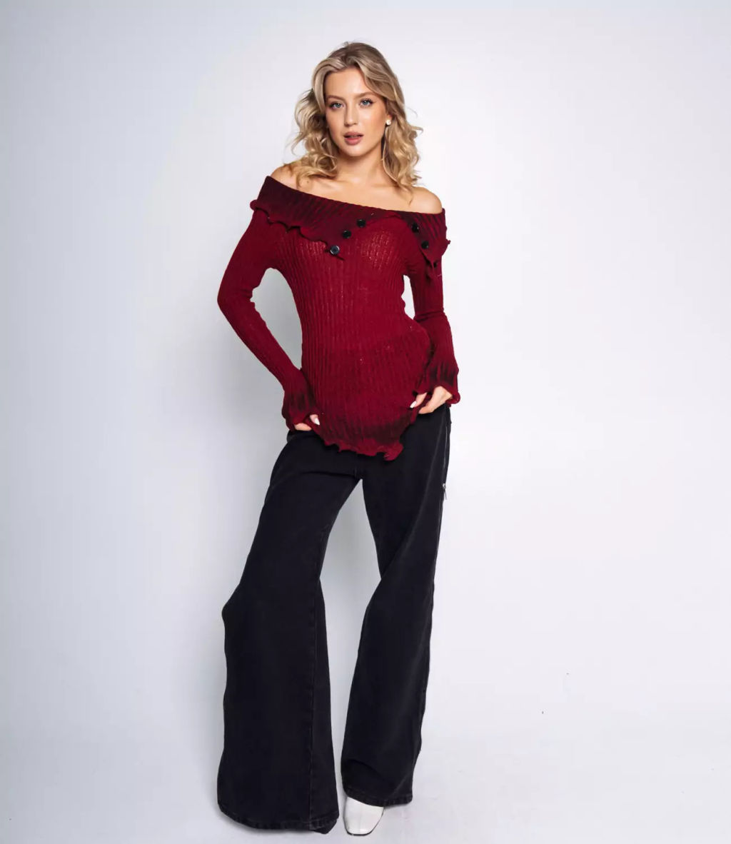 Джемпер #КТ544, бордовый - Dommod фото 4