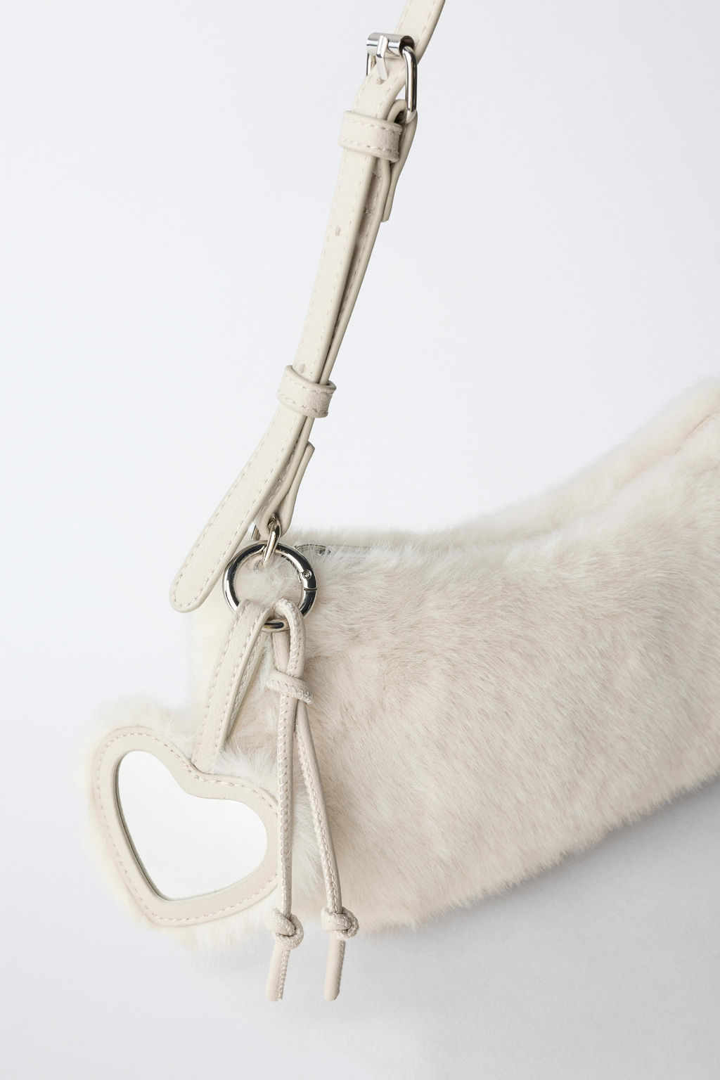 SHEEPSKIN SHOULDER BAG WITH CHARM