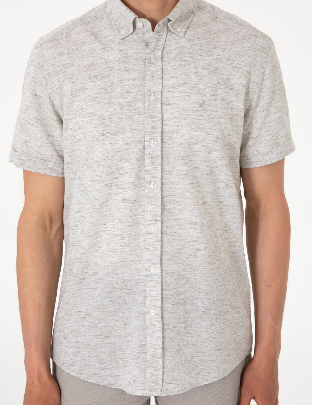 Рубашка Pierre Cardin Regular Fit хаки с льном