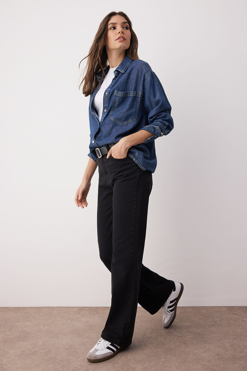 Siyah Normal Bel Wide Leg Jeans TWOSS25JE00056 - Trendyolmilla фото 2