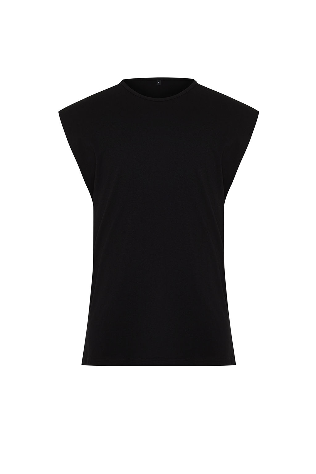 Siyah Basic Regular/Normal Kesim %100 Pamuk Kolsuz Atlet/T-Shirt TMNSS20AL0067