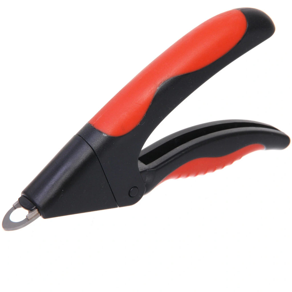 Когтерез - гильотина для животных "ПРОФФ - МОЙ БРО", прорезиненная ручка, цвет красный/черный, 8*16см