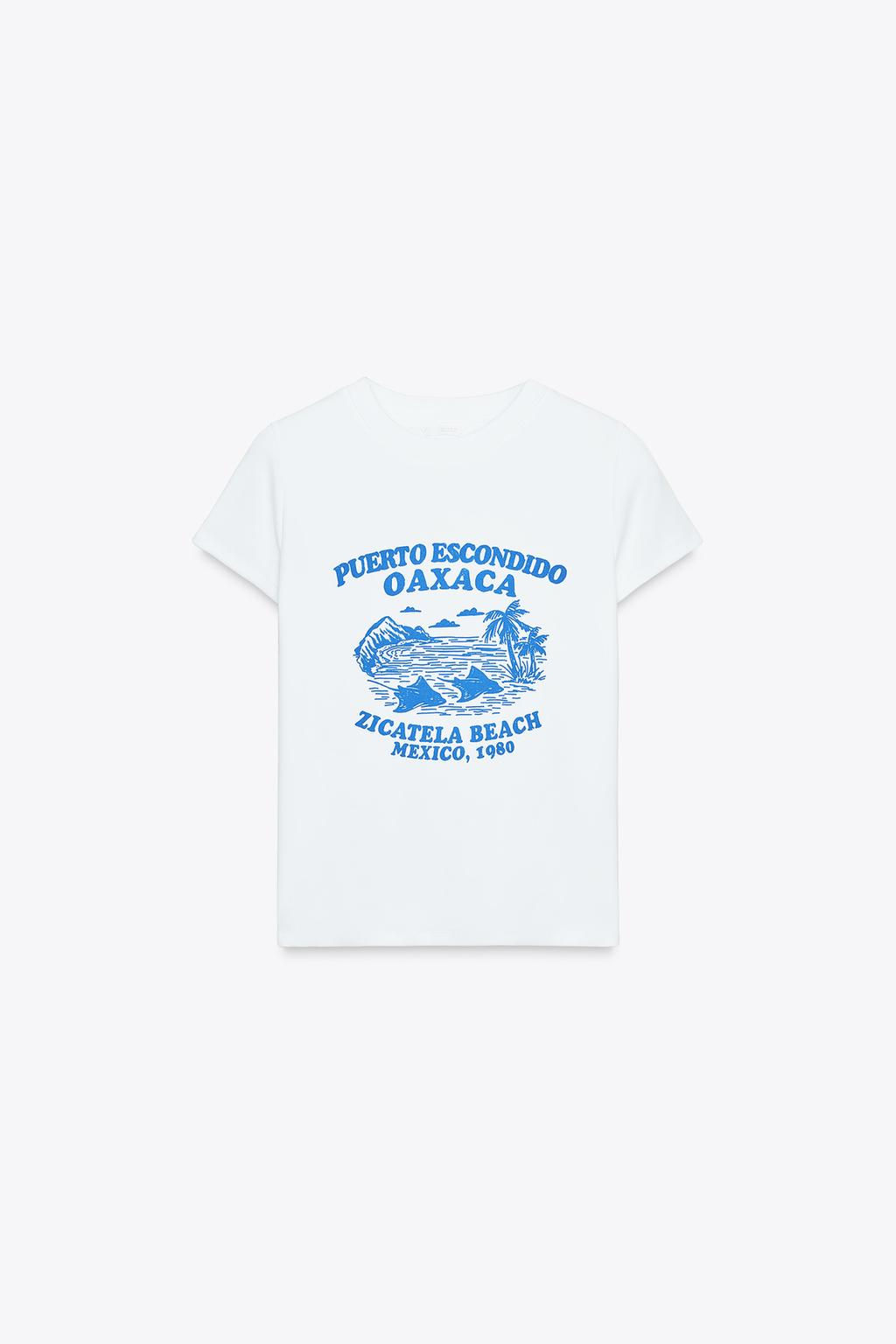 T-SHIRT WITH TEXT PRINT - Zara фото 6