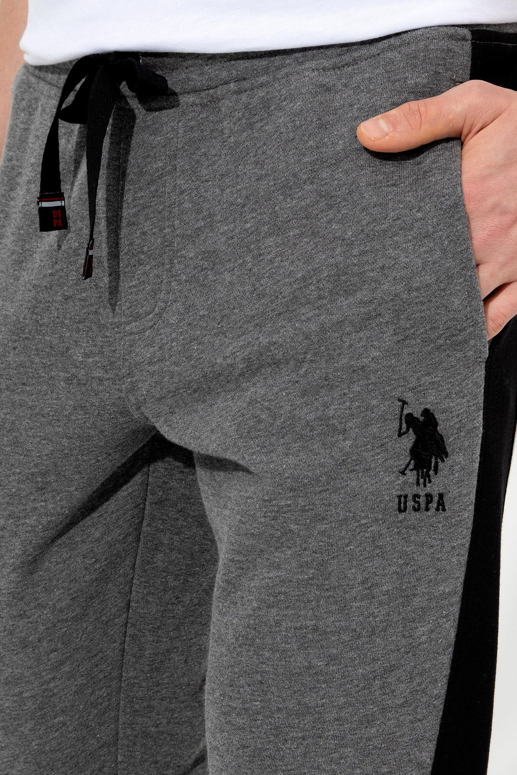 Мужские спортивные штаны антрацитового меланжа - U.s. polo assn фото 6