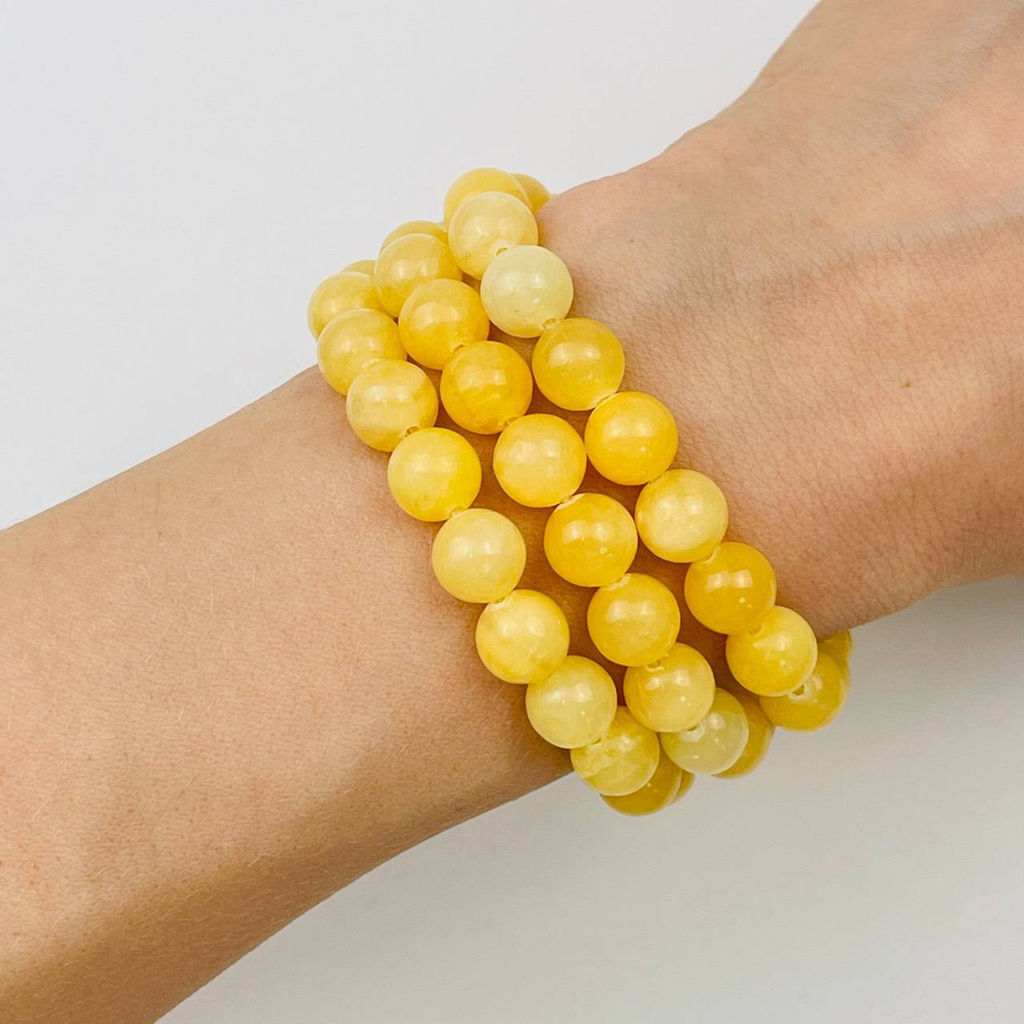 Бусины для украшений из Кальцита медового (45 бусин) 38 см