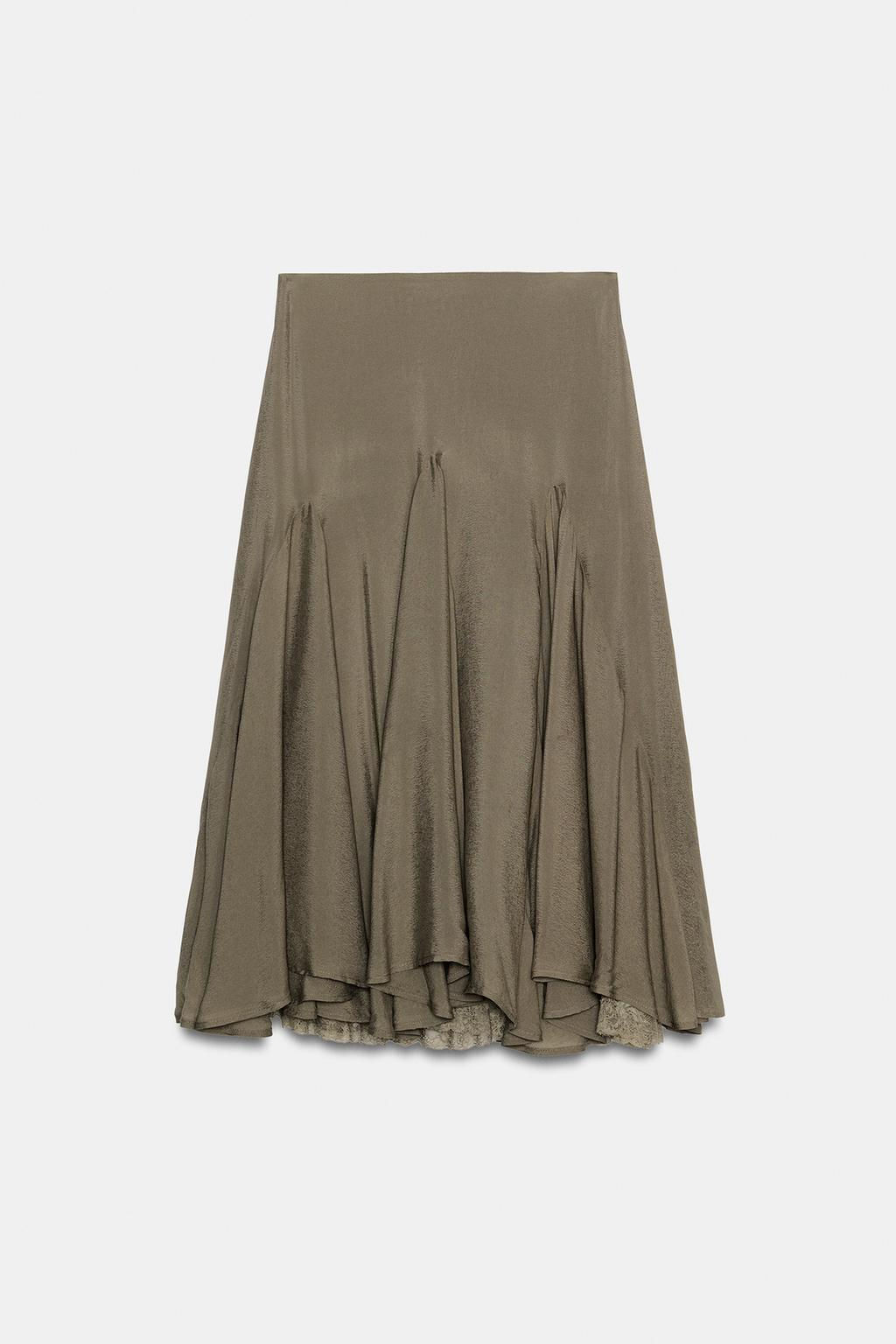 FLOWING GODET SKIRT WITH LACE - Zara фото 8