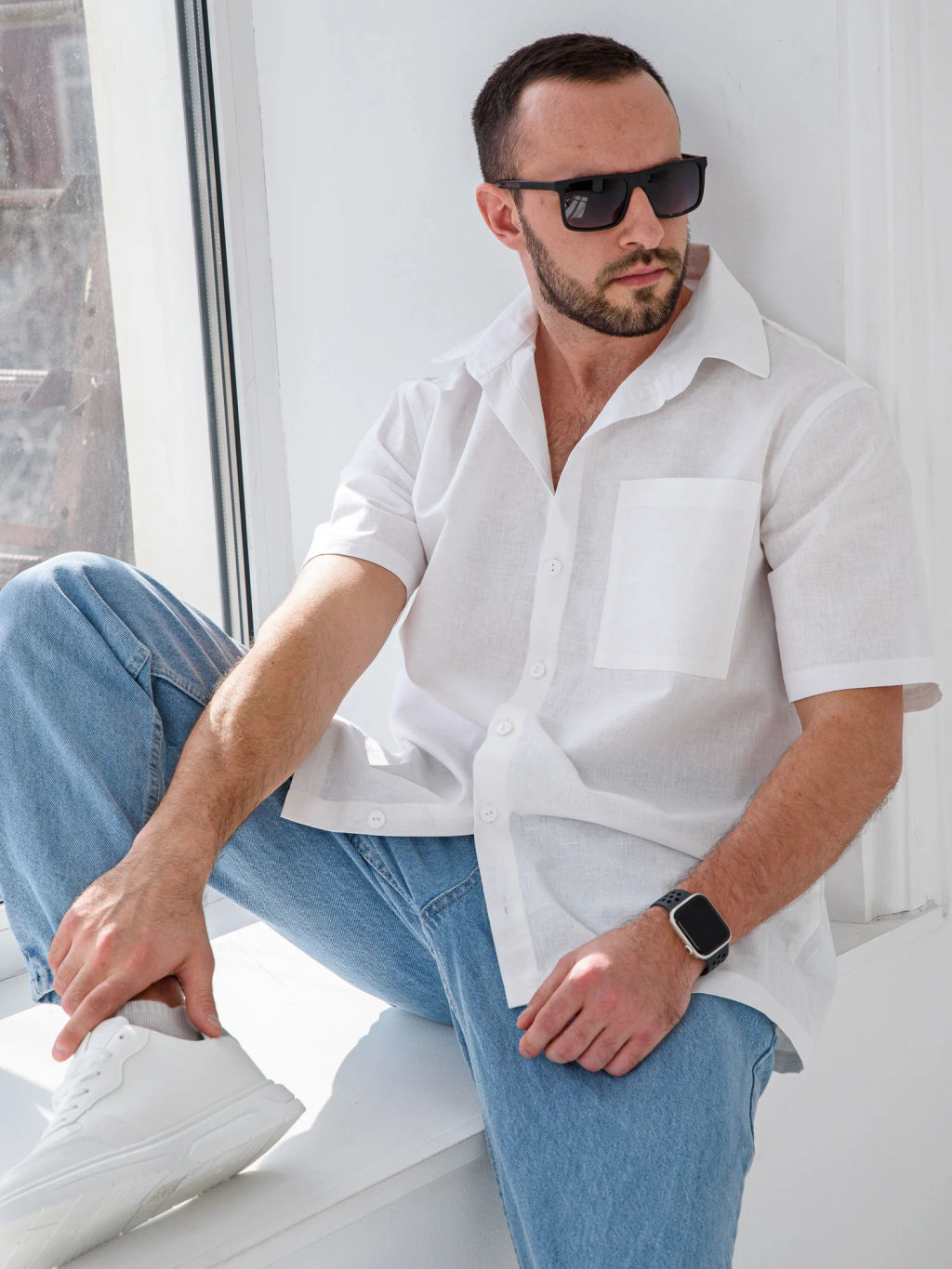 Хлопок 70% Лён 30%, Рубашка Сорочка  Лён - Оптима фото 3