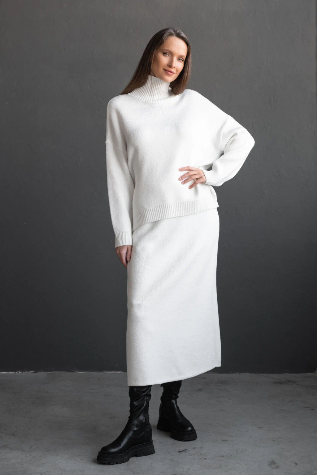 Вязаный костюм двойка КТв 821-1 Экрю - T.C.T фото 2