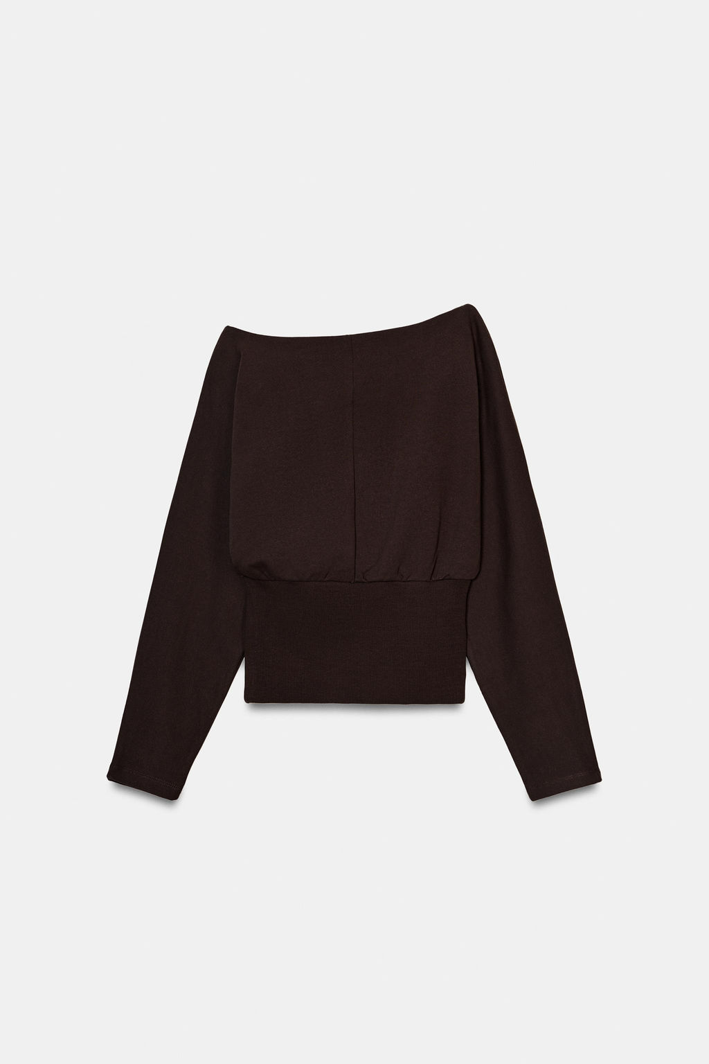SUDADERA ASIM?TRICA ALGOD?N / Chocolate - Zara фото 8