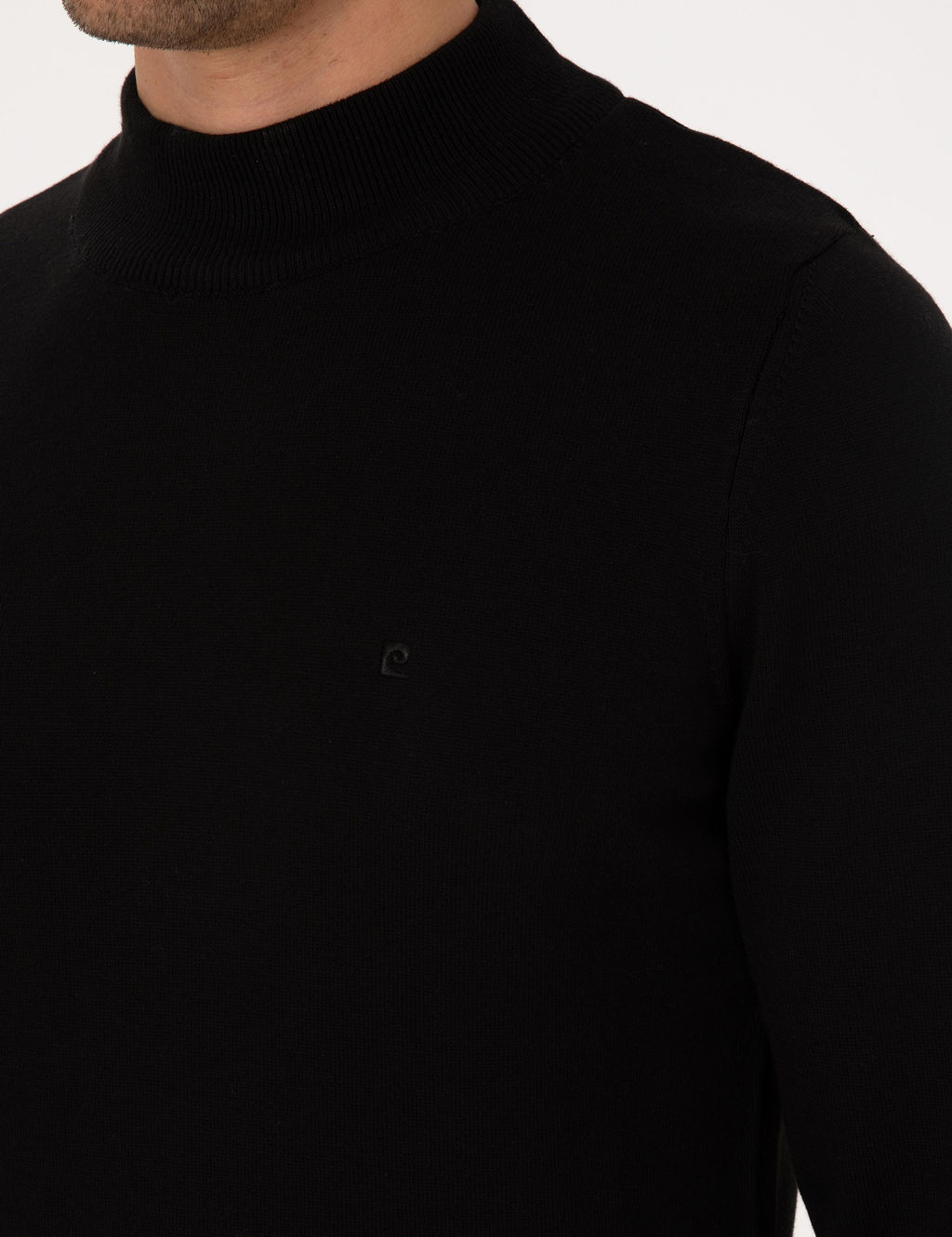 Siyah Slim Fit Yar_m Bal_k__ Yaka Basic Triko Kazak - Pierre cardin фото 7