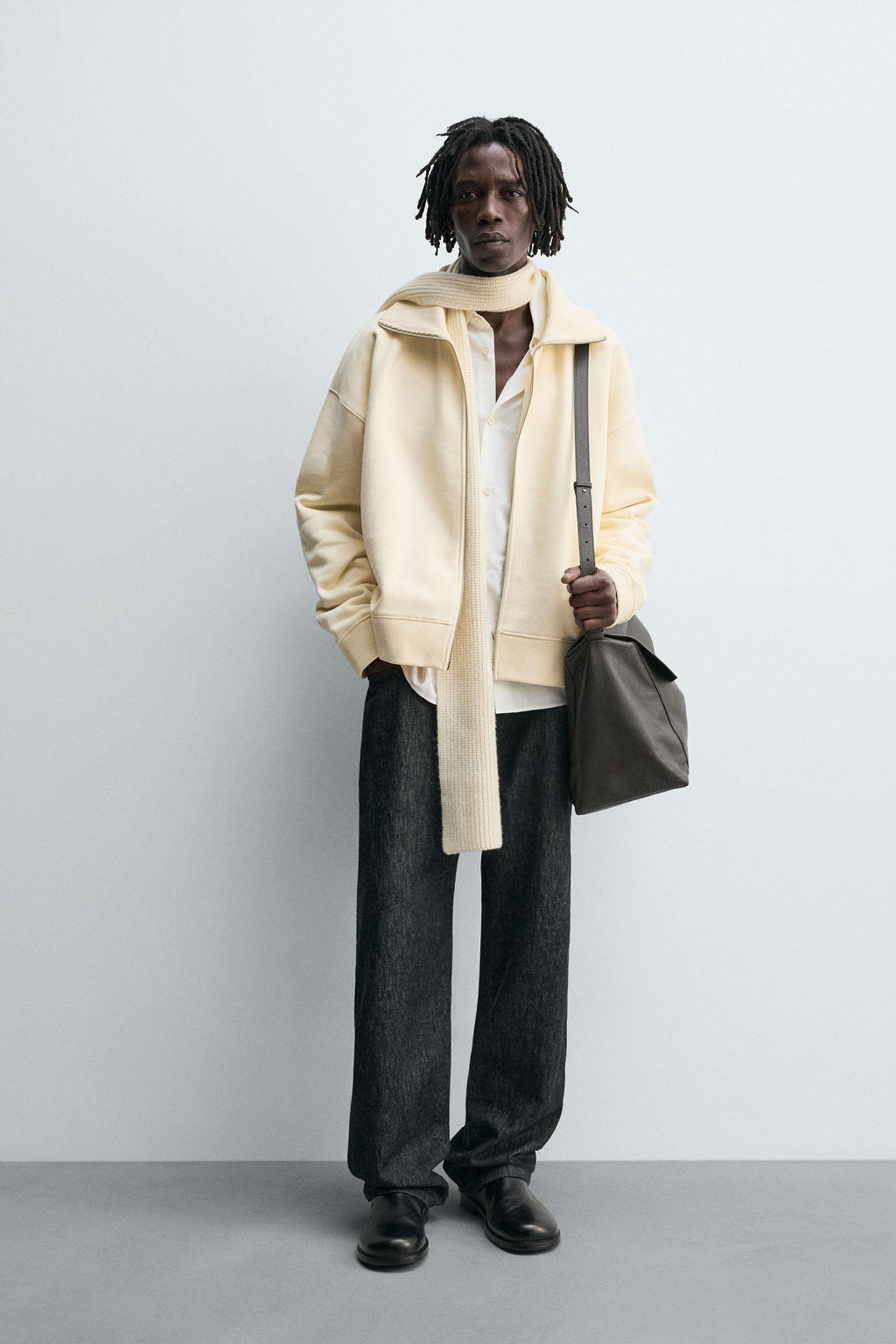 RIB ZIP-UP SWEATSHIRT