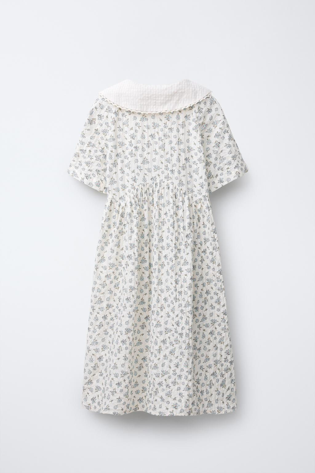 FLORAL PRINT DRESS WITH PETER PAN COLLAR - Zara фото 2