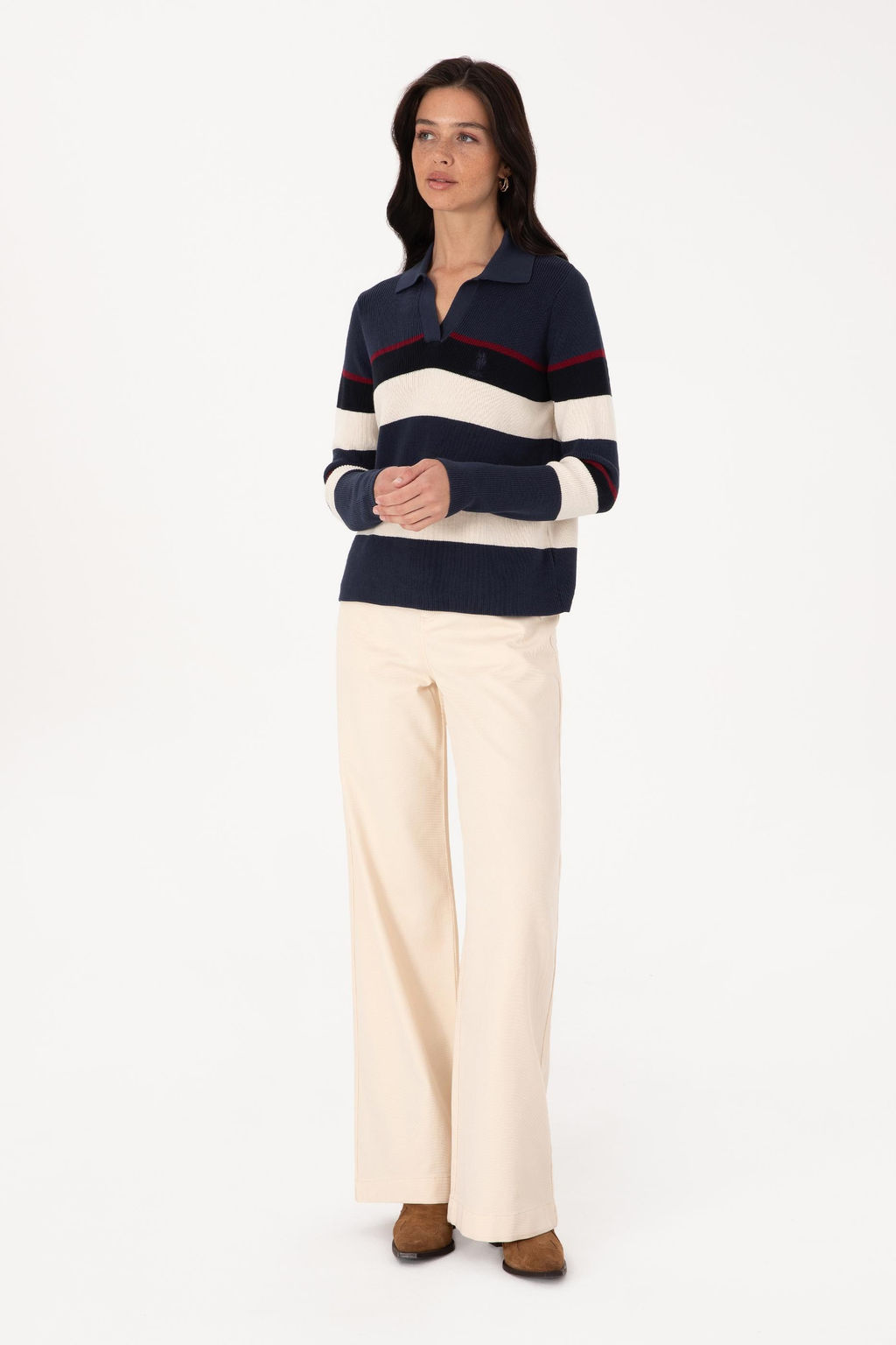 Kad_n Krem Loose Fit Kanvas Pantolon