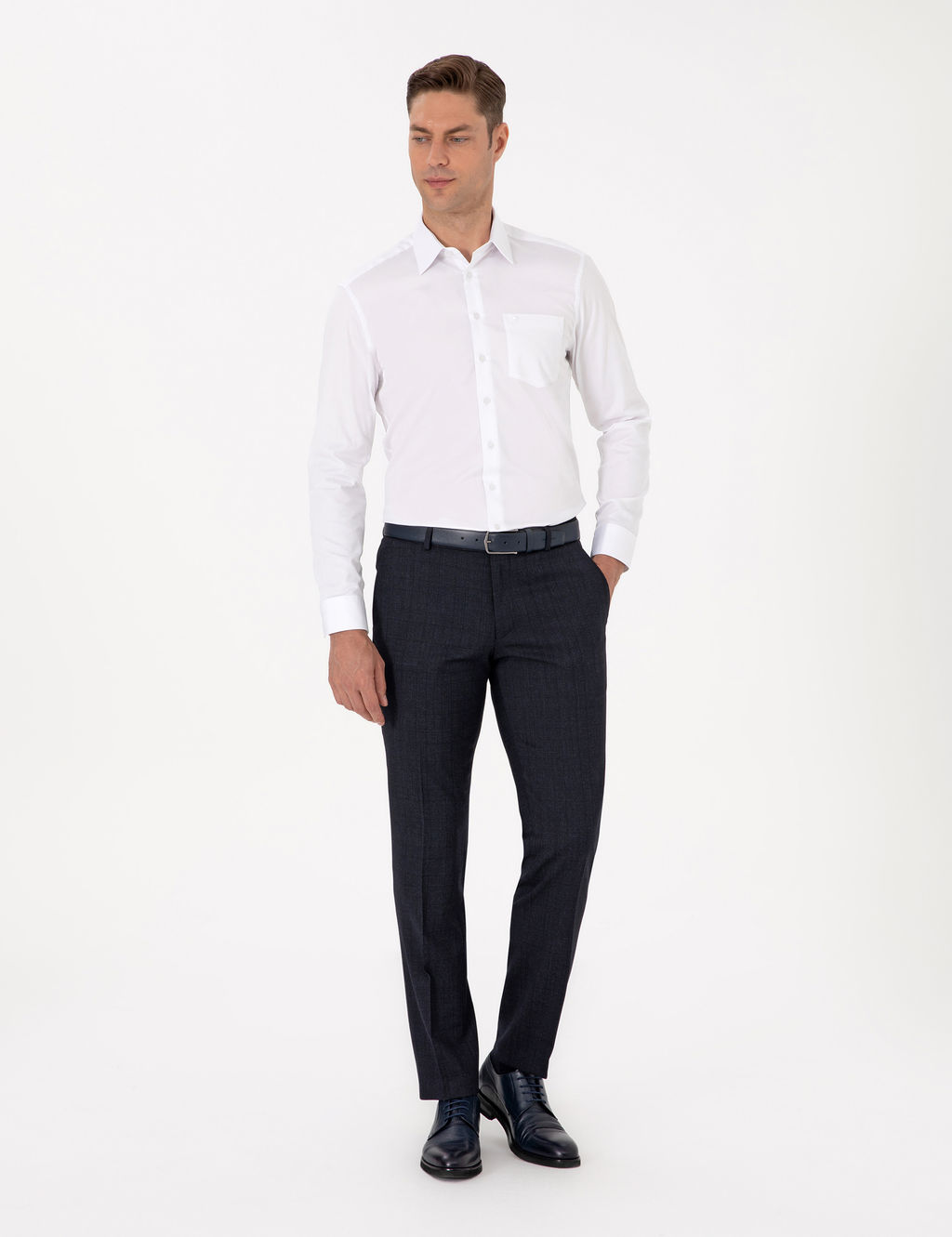 Beyaz %100 Pamuk Parlak Saten Regular Fit Uzun Kollu Basic G_mlek