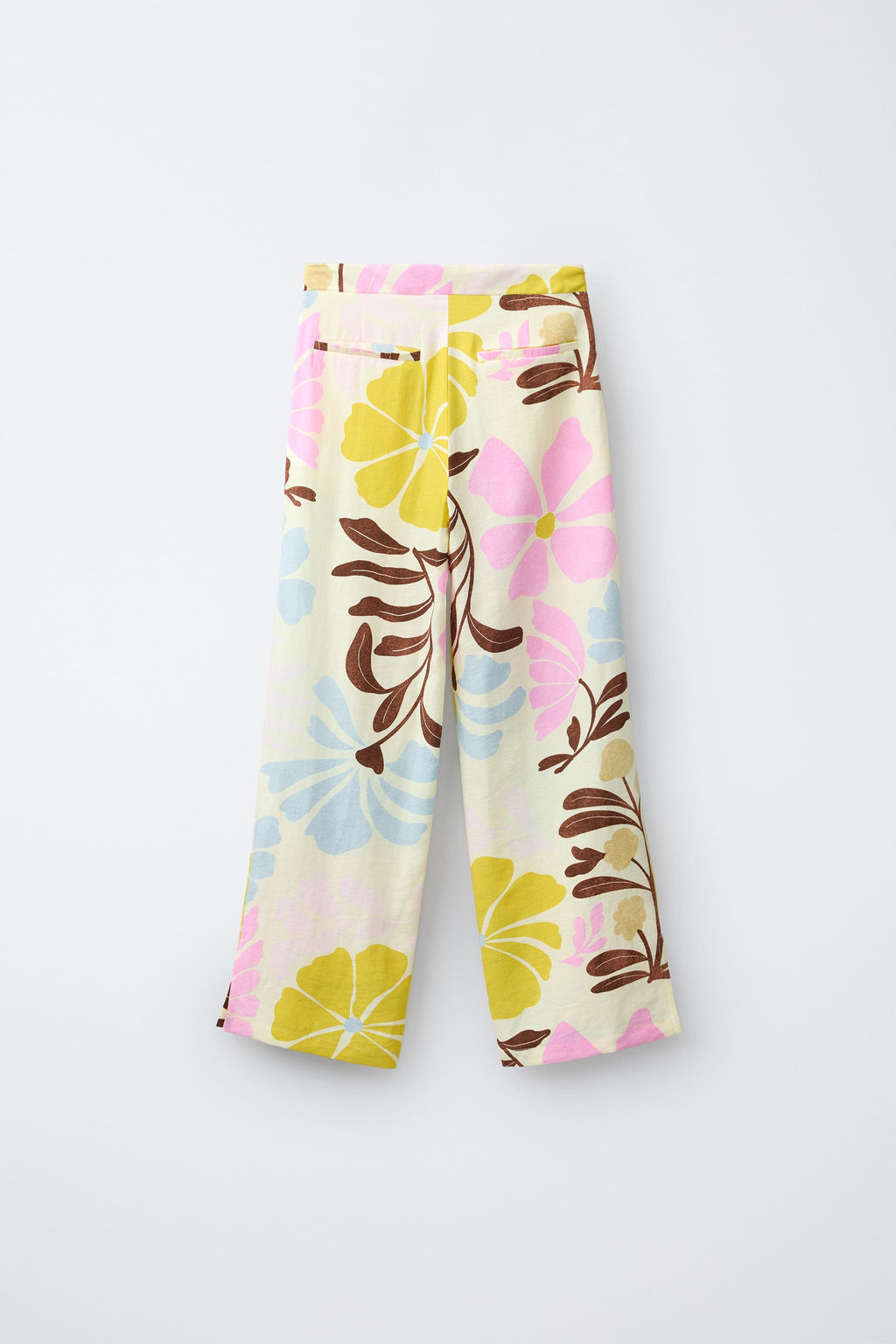 PANTAL?N ESTAMPADO FLORES CON LINO / Crudo - Zara фото 2