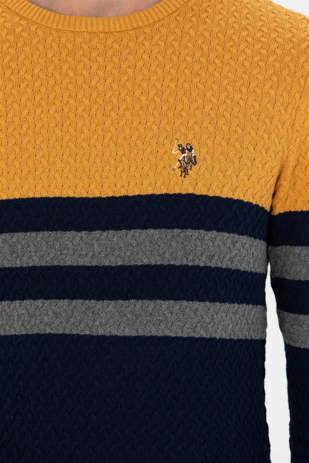Свитер U.S. Polo Assn мужской темно-синий хлопок  фото 14