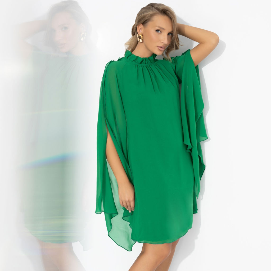 Платье со свободными рукавами, Стильная эйфория (зелёное) - Charutti фото 4