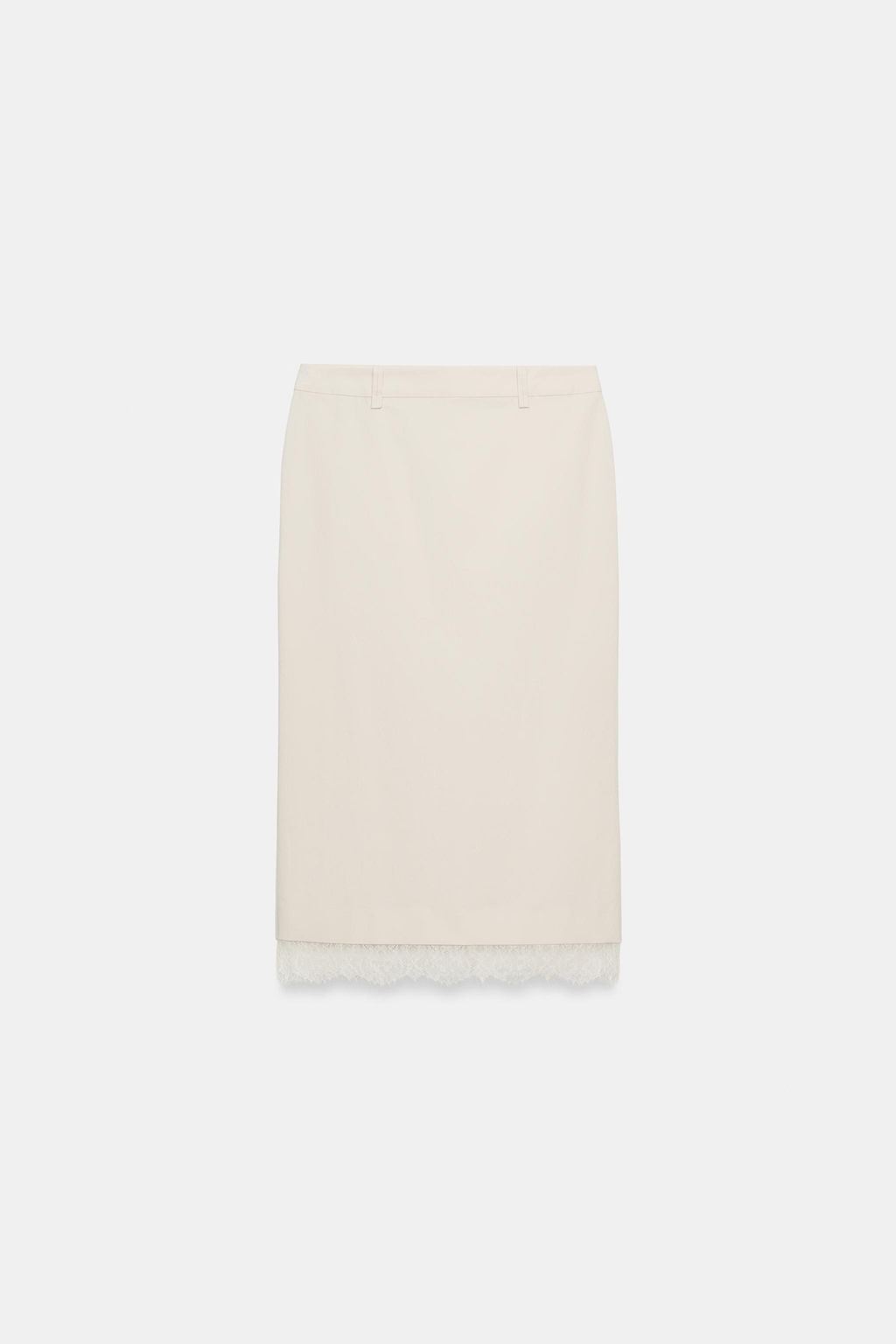 FALDA MIDI ENCAJE / Hueso - Zara фото 7