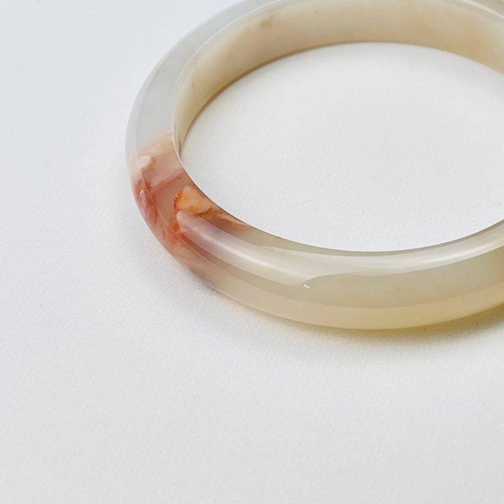 Браслет цельный из цветочного Агата со срезом