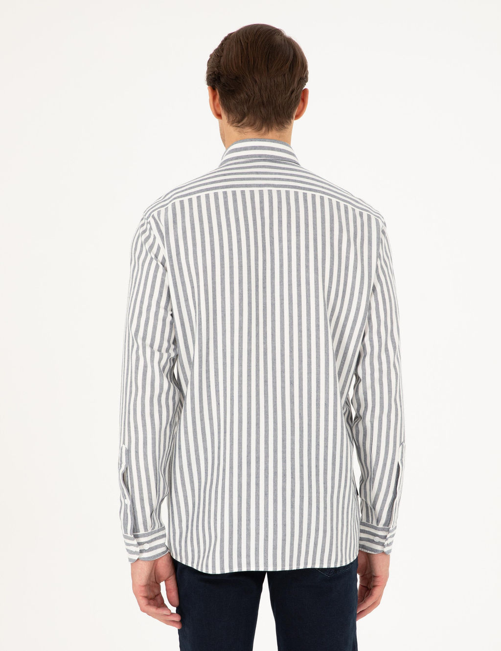 Lacivert Regular Fit _izgili Uzun Kollu G_mlek - Pierre cardin фото 5