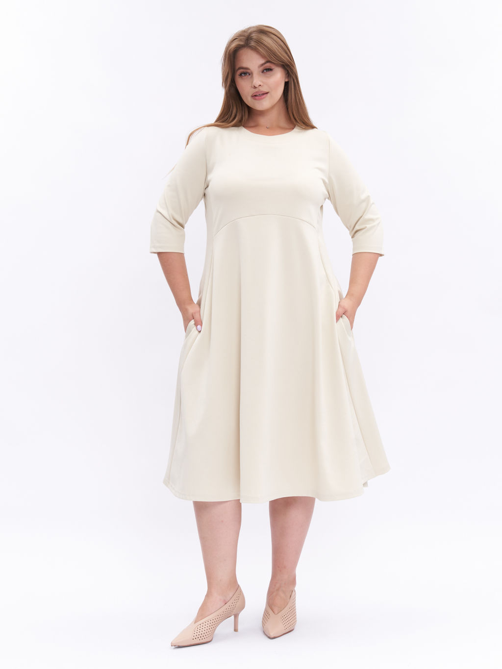 Платье из плотного трикотажа PP34306WHT04 - Артесса фото 4