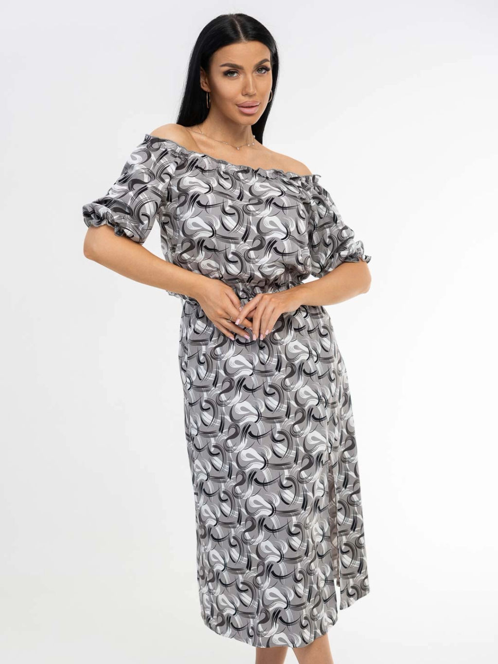 Платье женское, цвет серый