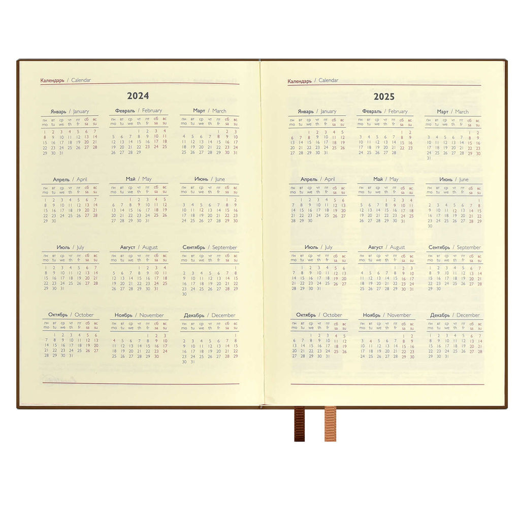 Ежедневник датированный 2024 ESCALADA, А6+, 176 л., арт. 63811/ 15 ГОУТСКИН КОРИЧНЕВЫЙ  фото 5