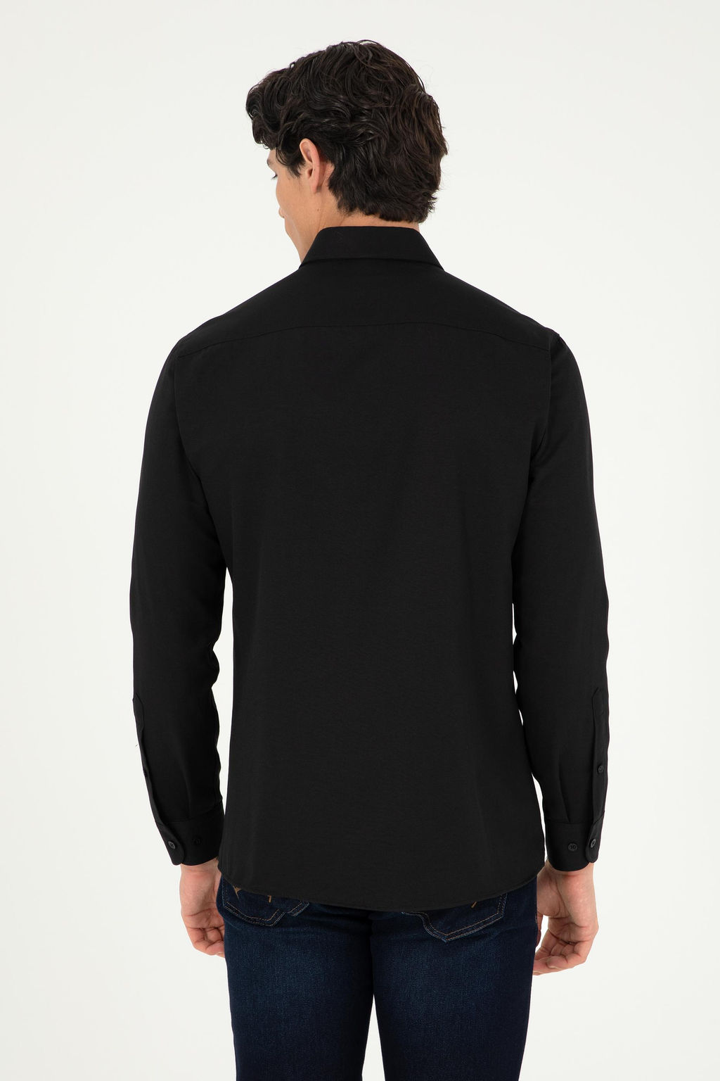 Мужская черная базовая рубашка с длинным рукавом - U.s. polo assn фото 5