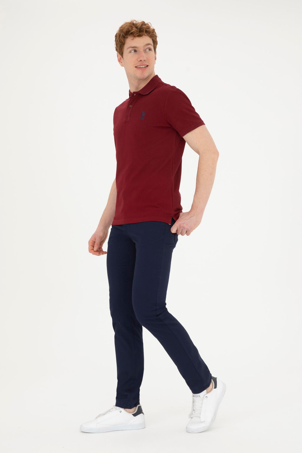 Мужская бордово-красная базовая футболка - U.s. polo assn фото 11