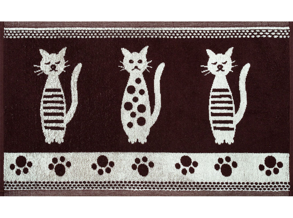 Полотенце махрово 6с104.411ж1 Коты (шоколад) е 67х40см