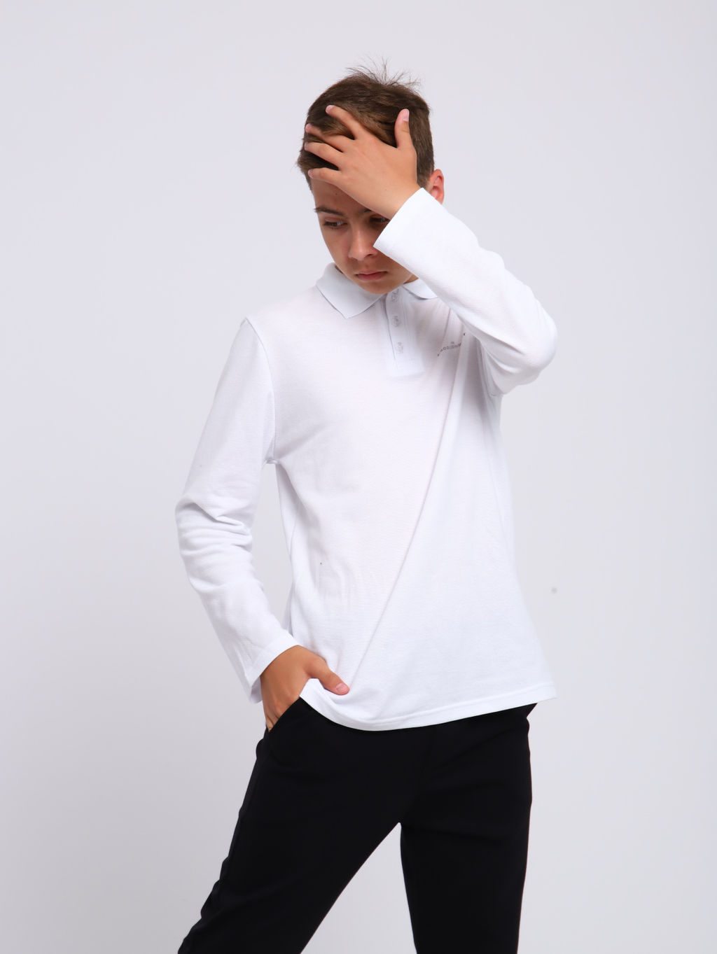 Ладошки / Рубашка-поло Василий белый  фото 13