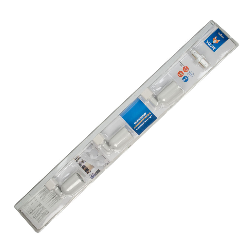 ULB-Q292 8W/4200К/K WHITE SET31 Светильник-прожектор светодиодный трековый, в составе набора из 3 штук на шинопроводе 1 м с коннектором. 1800 Лм. Белый свет (4200К). Корпус белый. ТМ Volpe