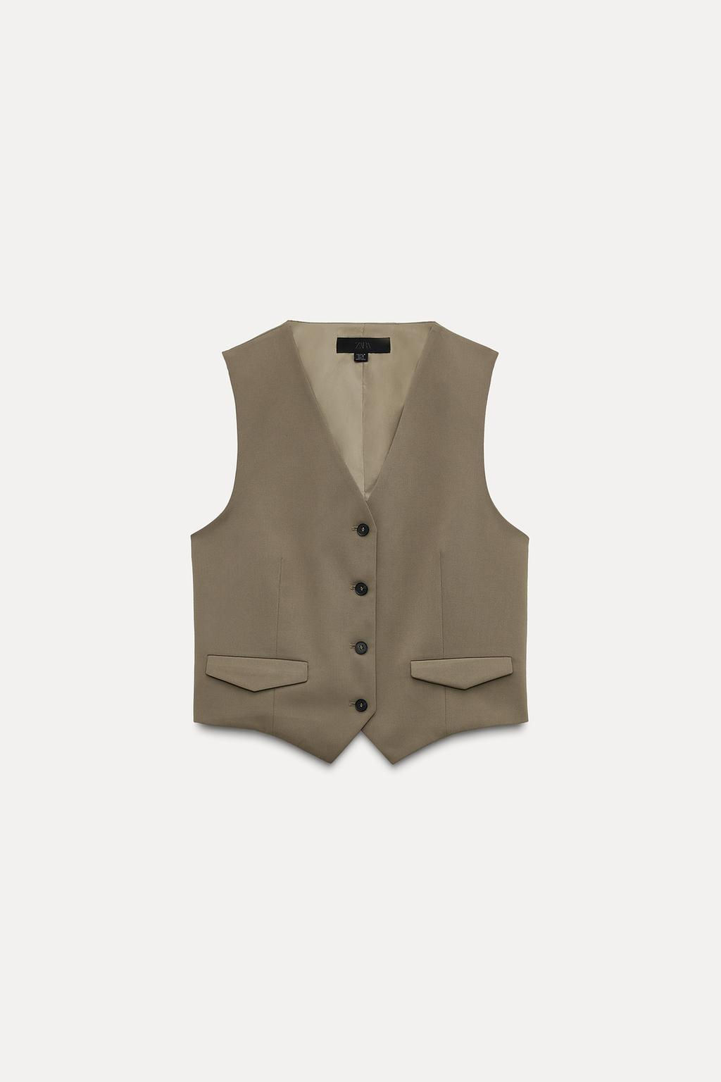 WAISTCOAT WITH CONTRAST BACK - Zara фото 4