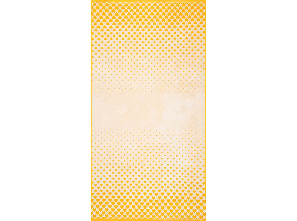 Полотенце махровое 6с102.413ж1 Градиент сердца(т.желтый4) 81х160см