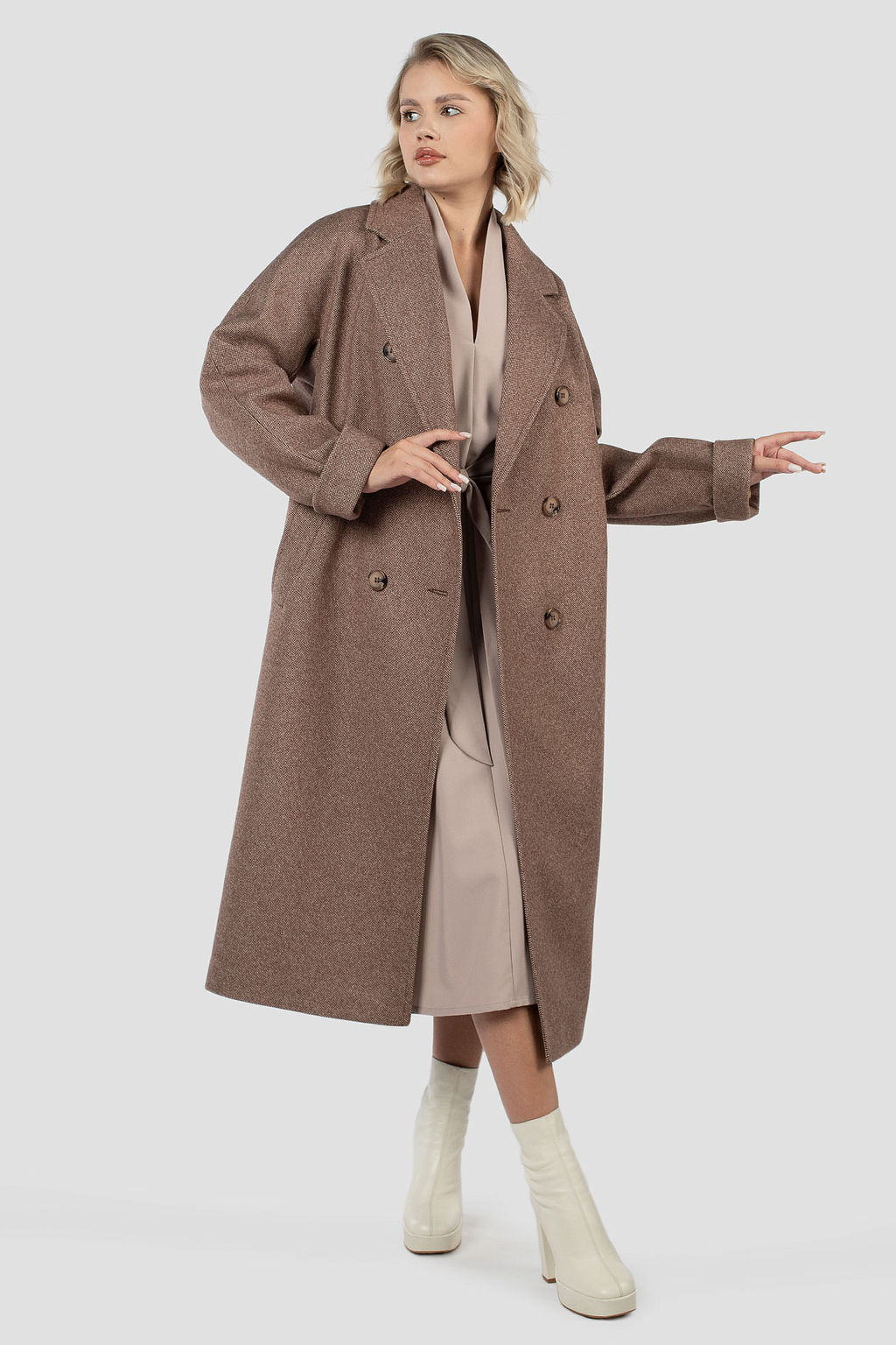 01-11998 Пальто женское демисезонное (пояс) - El podio фото 3