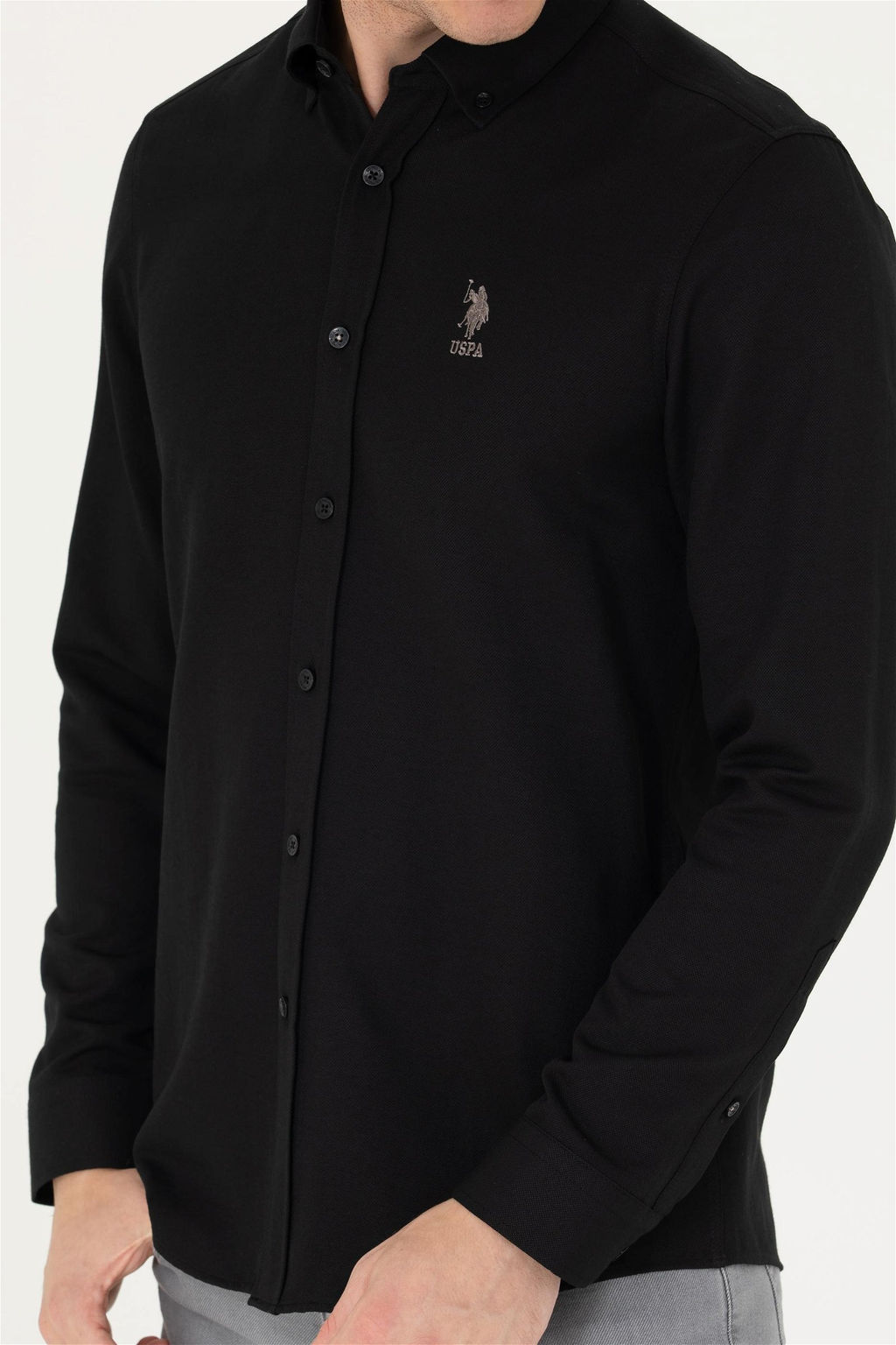 Мужская черная базовая рубашка с длинным рукавом Неожиданная скидка в корзине - U.s. polo assn фото 6