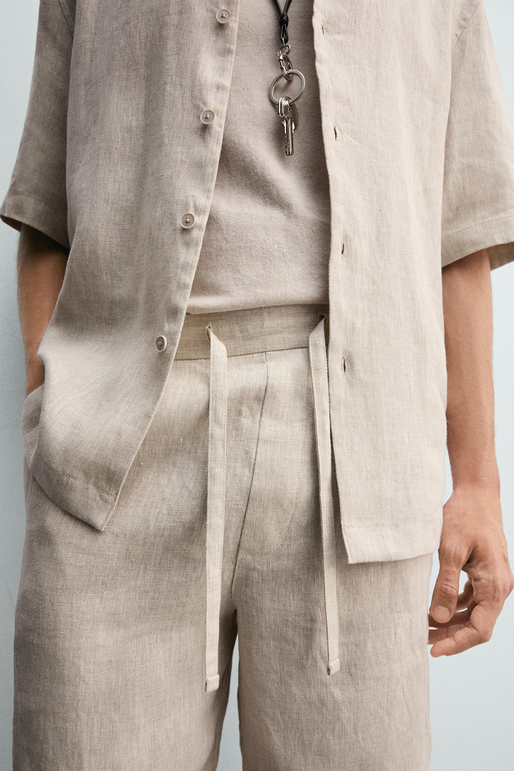 100% LINEN RELAXED FIT BERMUDA SHORTS - Zara фото 5