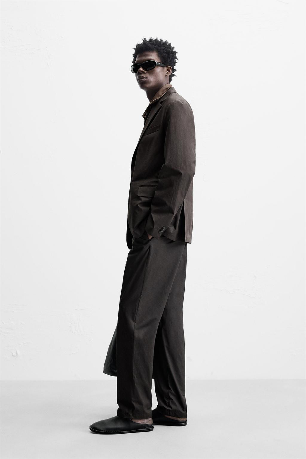 WAXED-EFFECT SUIT TROUSERS - Zara фото 4