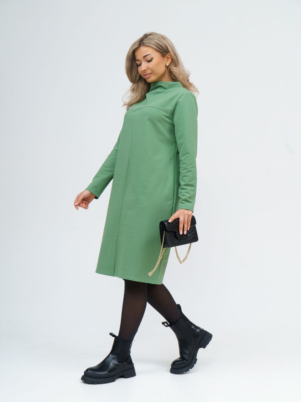 854 Платье "олива"