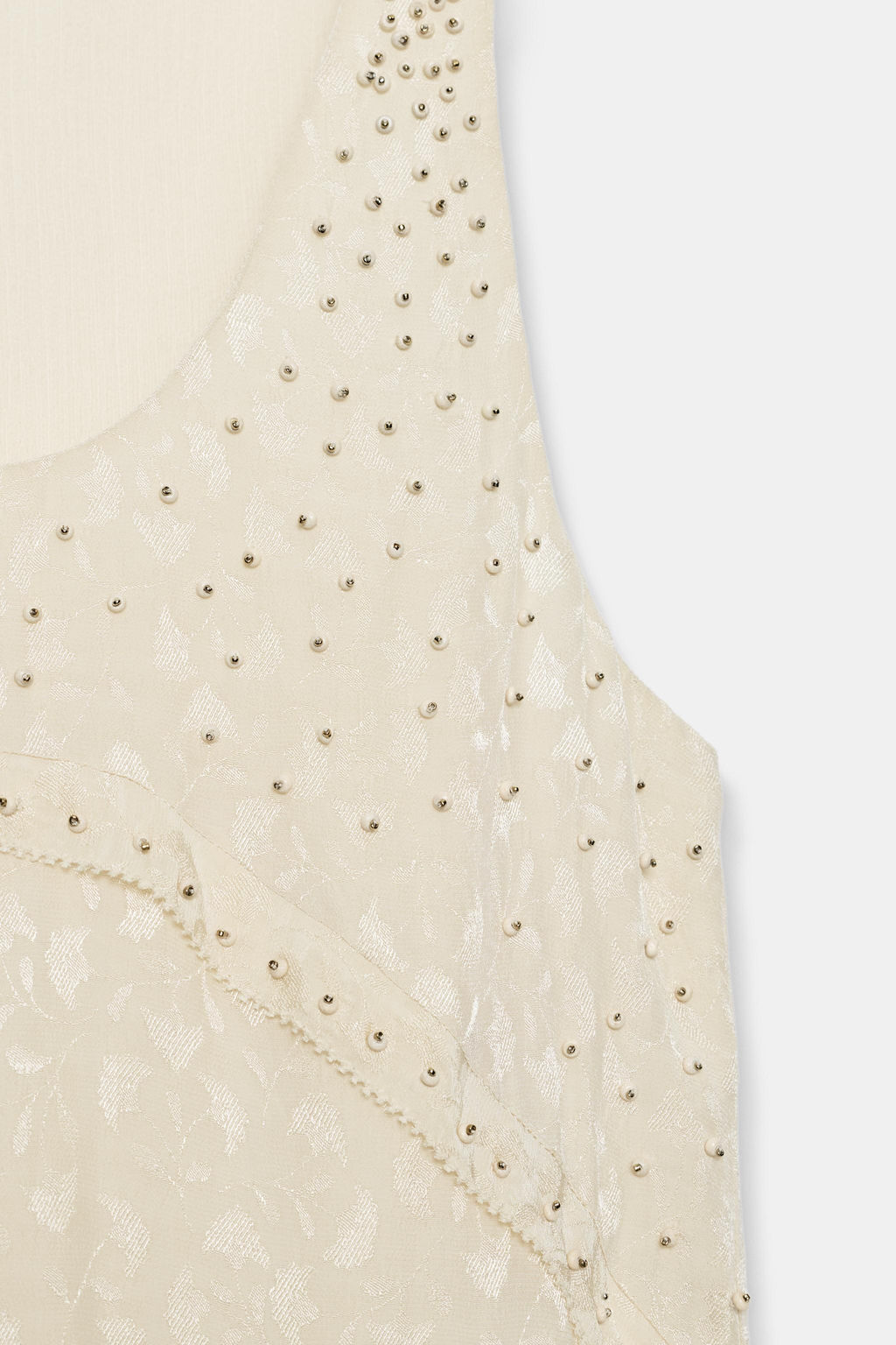 VESTIDO CORTO JACQUARD ZW COLLECTION / Crudo / Beige - Zara фото 9